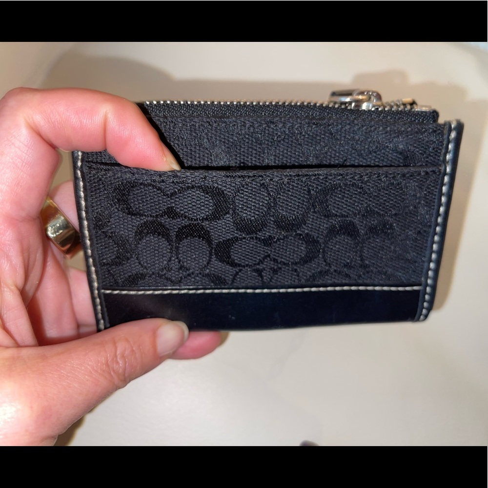 Black Coach Card Holder and Key Ring